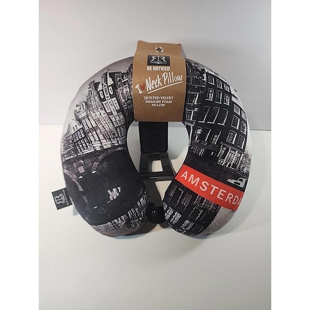 Amsterdam Souvenir Travel Neck Pillow Memory Foam by Robin Ruth